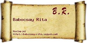 Babocsay Rita névjegykártya