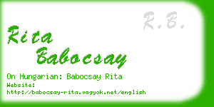 rita babocsay business card